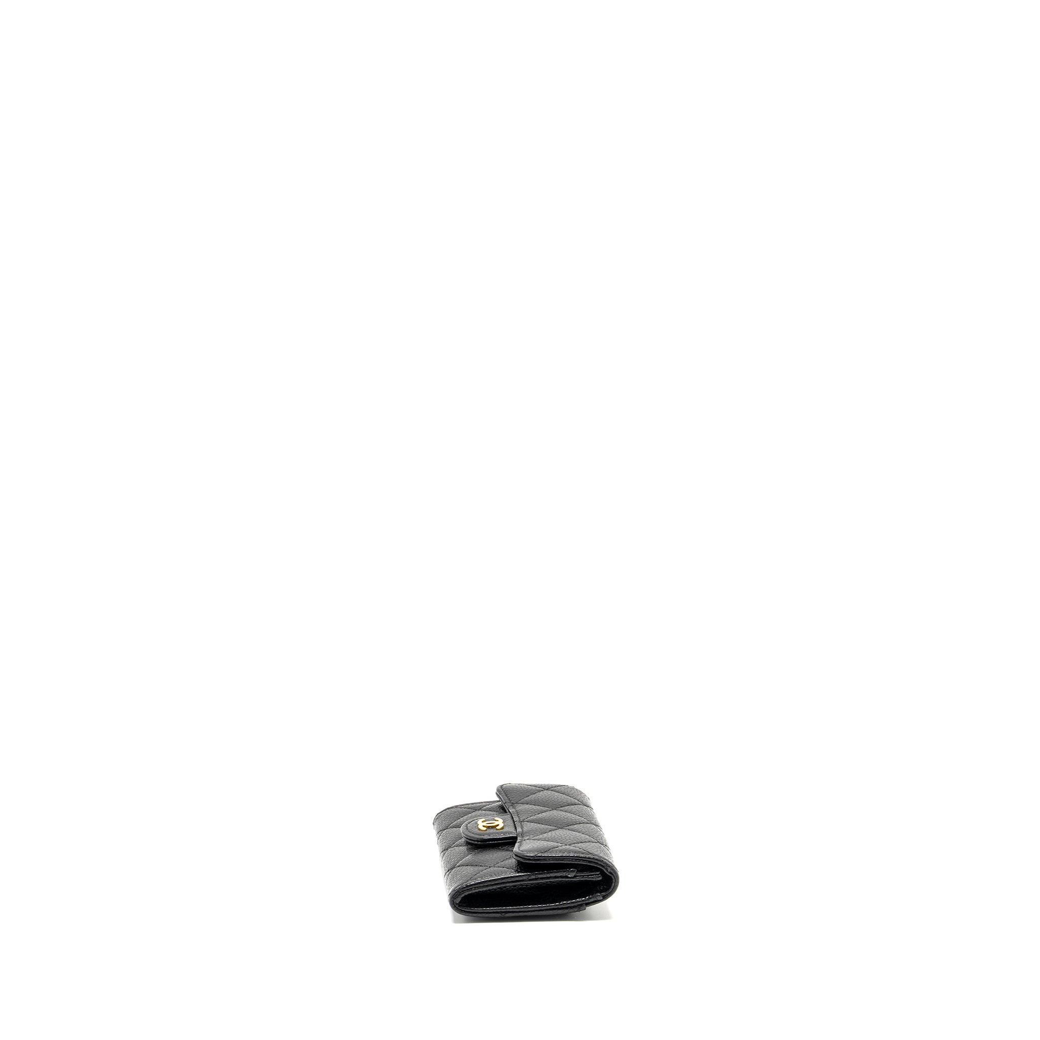 CHANEL CLASSIC FLAP CARD HOLDER CAVIAR BLACK GHW (MICROCHIP)