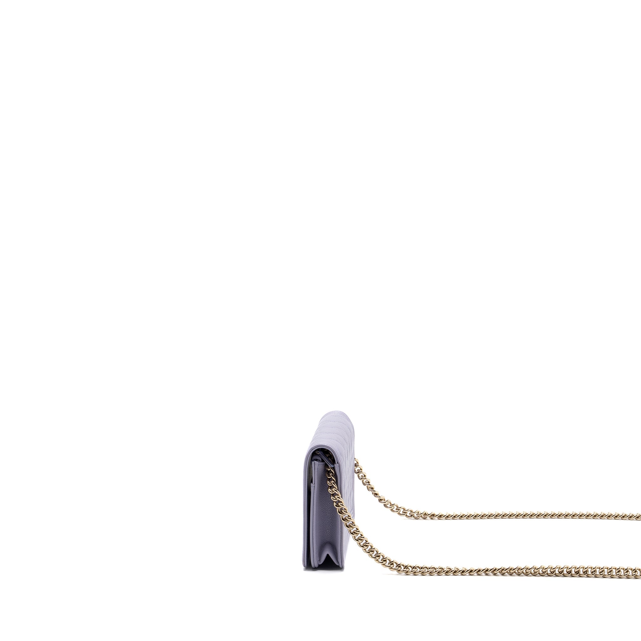 CHANEL BOY WALLET ON CHAIN CAVIAR LIALIC / LIGHT PURPLE LGHW (MICROCHIP)