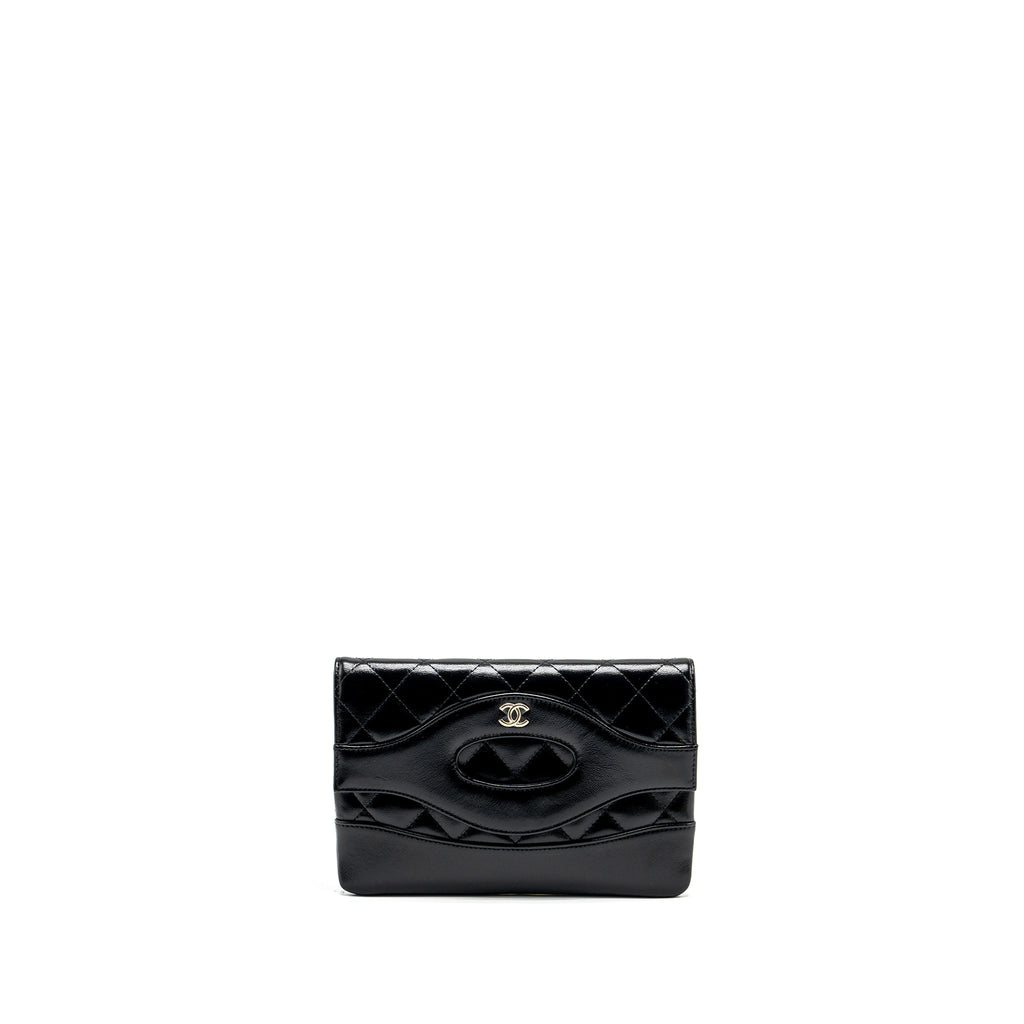 CHANEL 24S MINI 31 CLUTCH SHINY LAMBSKIN BLACK LGHW (MICROCHIP)