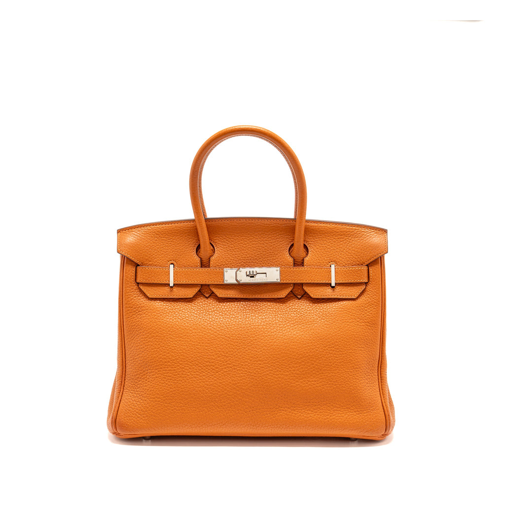 HERMES BIRKIN 30 CLEMENCE ORANGE SHW
