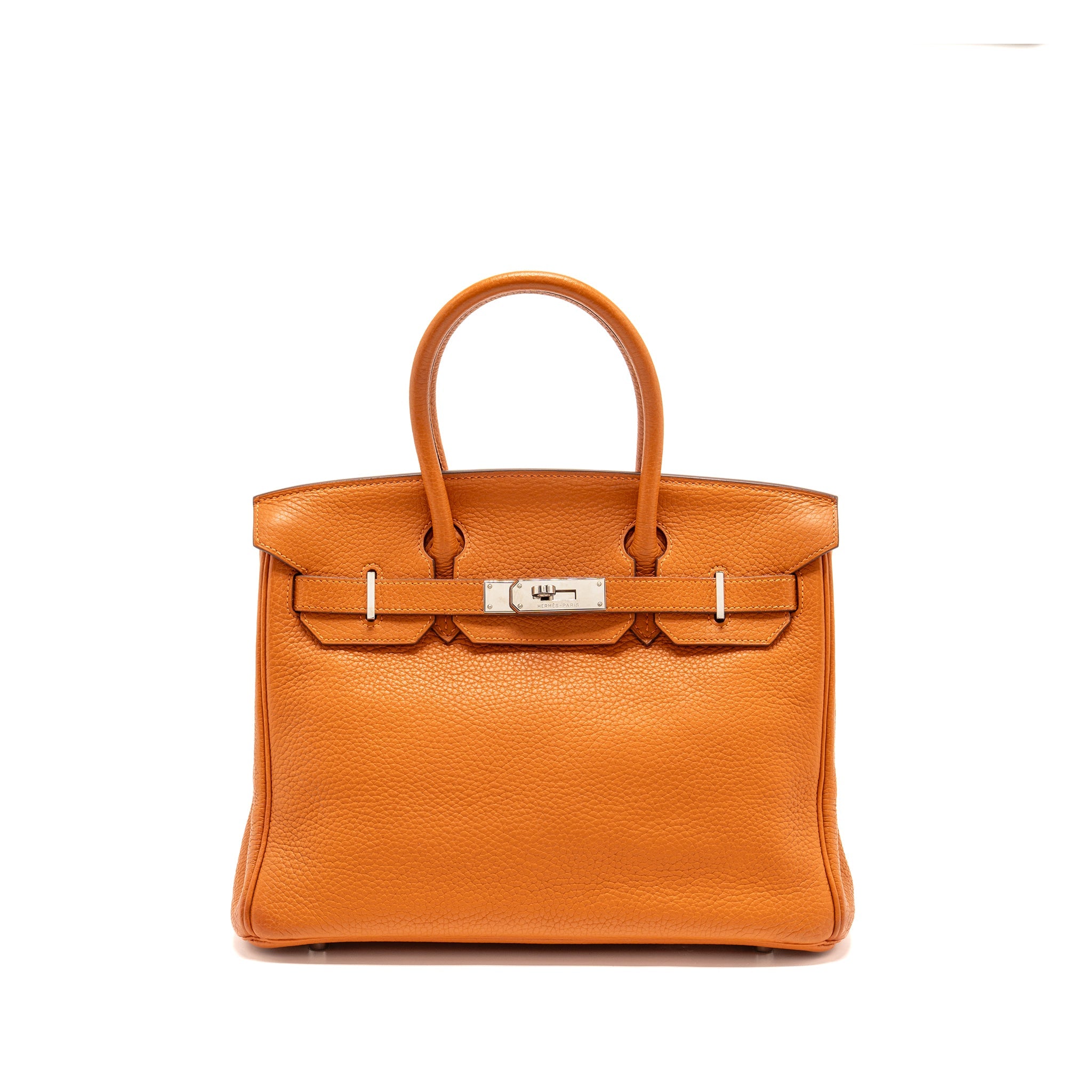HERMES BIRKIN 30 CLEMENCE ORANGE SHW