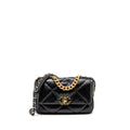CHANEL SMALL 19 BAG LAMBSKIN BLACK MULTICOLOR HARDWARE (MICROCHIP)