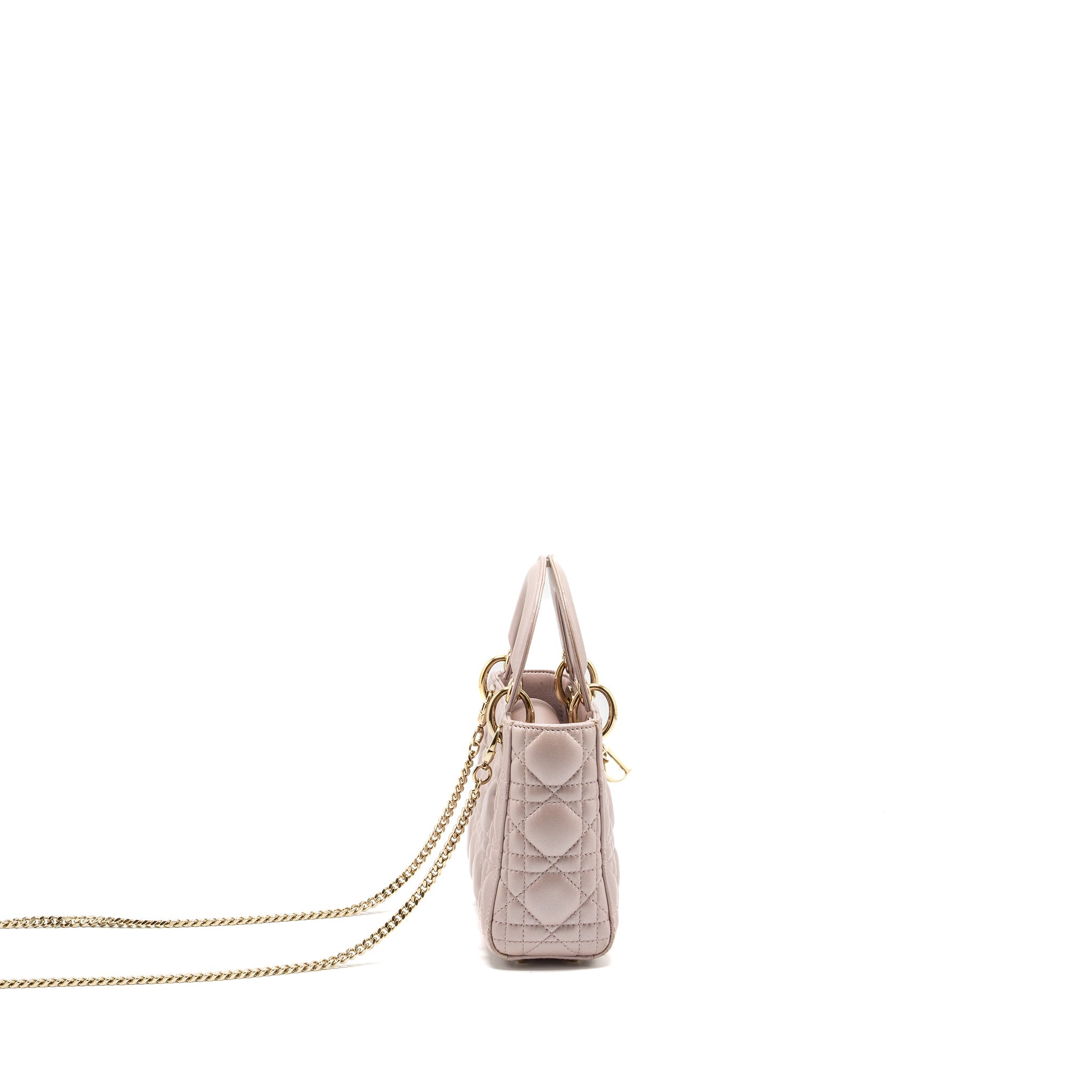 DIOR MINI LADY DIOR LAMBSKIN LIGHT PINK LGHW
