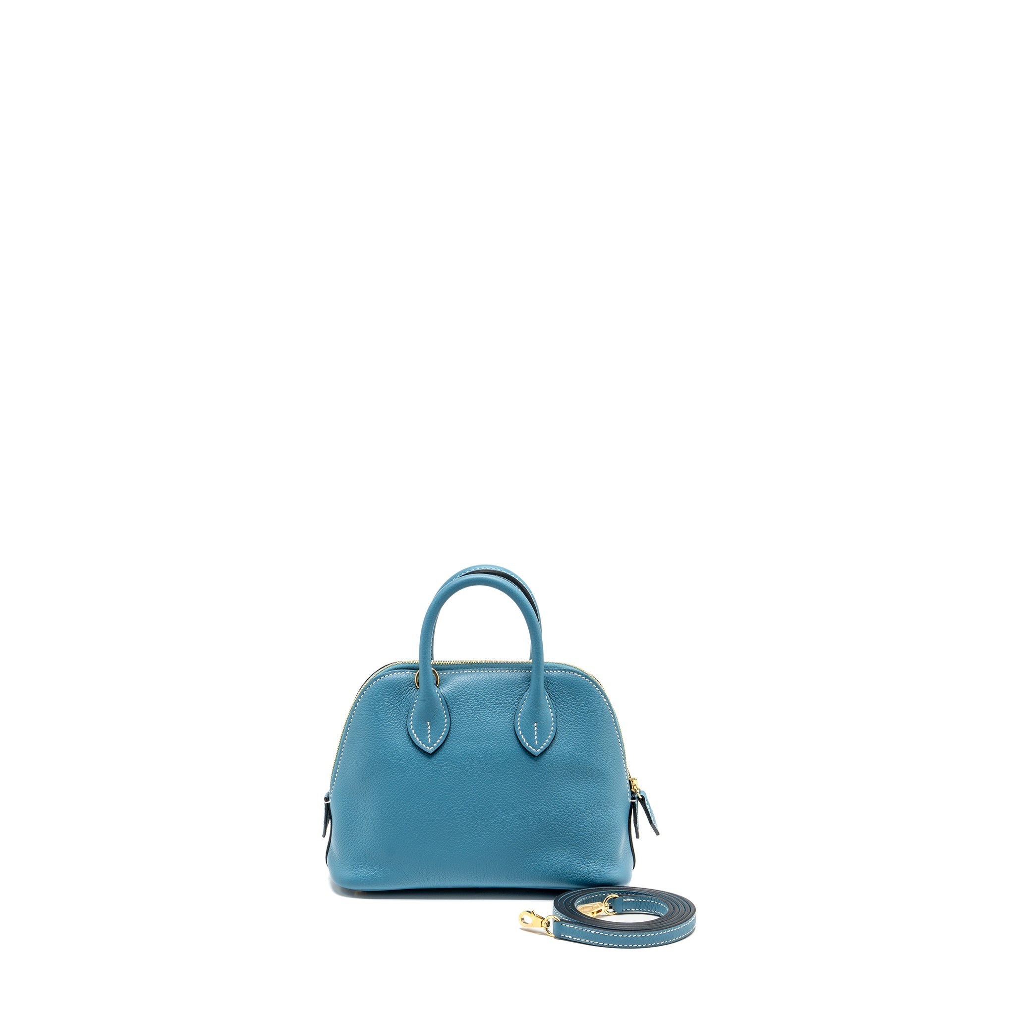 HERMES MINI BOLIDE EVERCOLOR NEW BLUE JEAN GHW