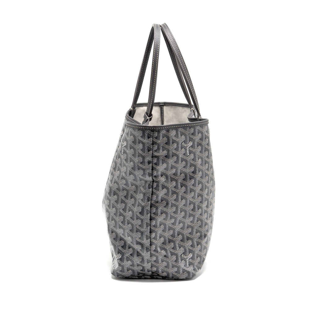 GOYARD SAINT LOUIS PM TOTE GOYARDINE CANVAS/CALFSKIN GREY SHW