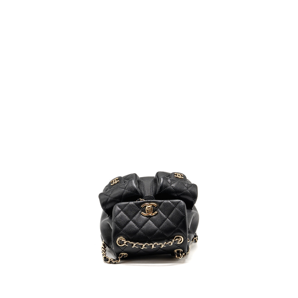 CHANEL 23P MINI TRIPLE PACK BACKPACK CAVIAR BLACK LGHW (MICROCHIP)