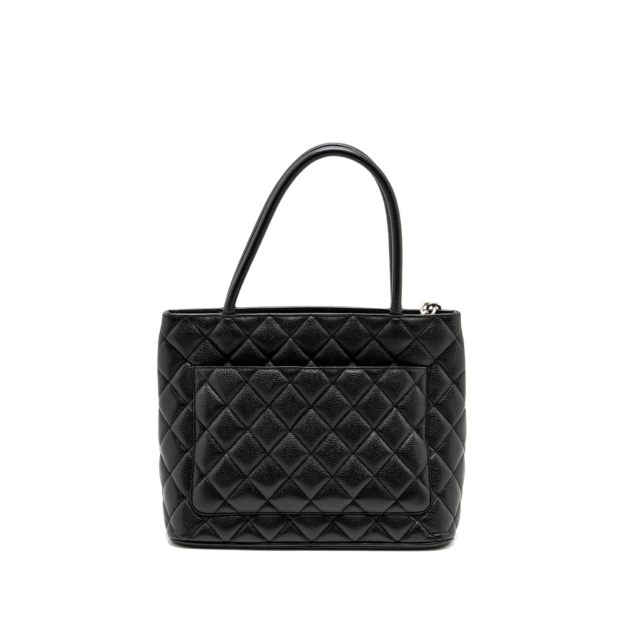 CHANEL MEDALLION TOTE BAG CAVIAR BLACK SHW