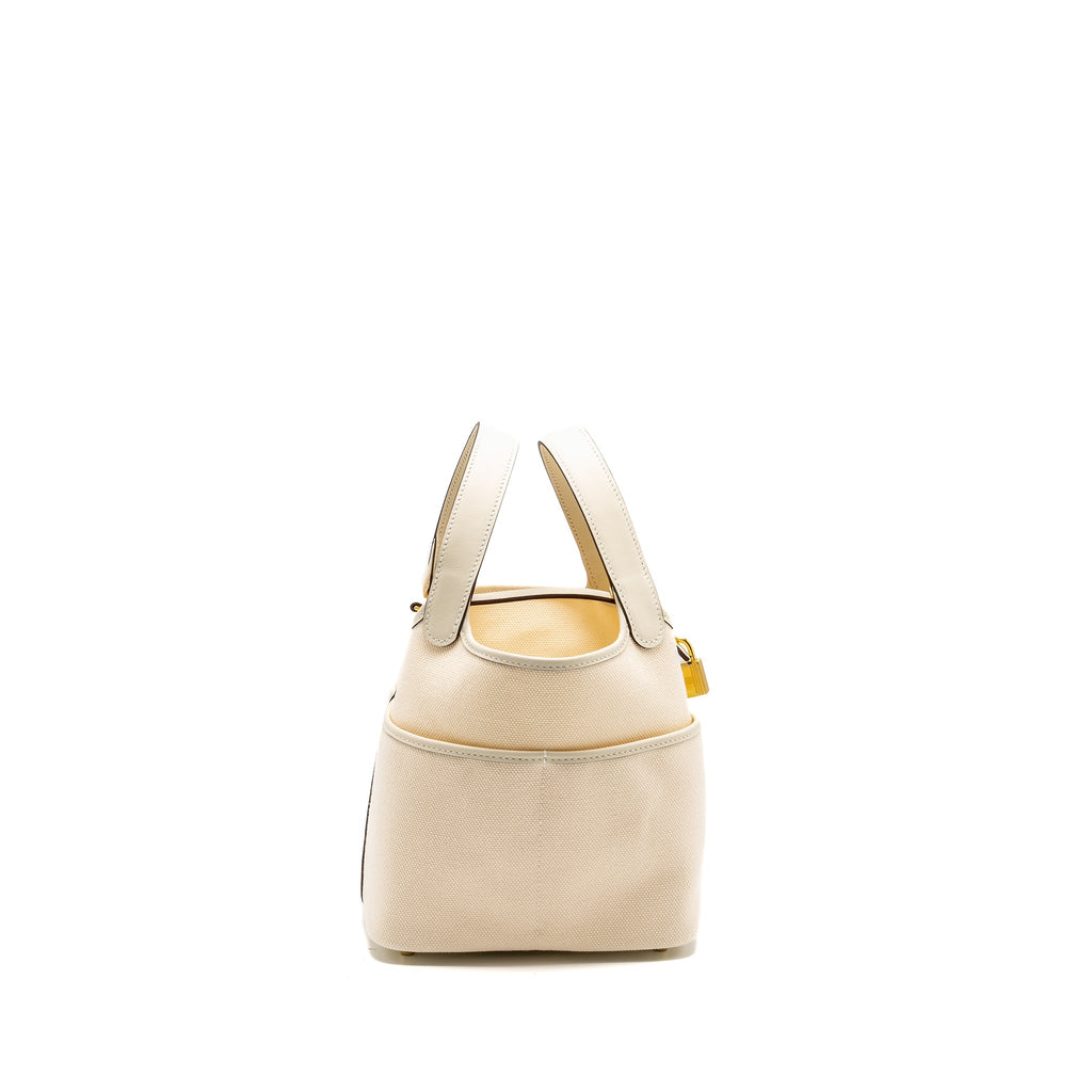 HERMES PICOTIN CARGO 18 LOCK BAG SWIFT / TOILE CANVAS NATA GHW