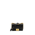 CHANEL CHEVRON SMALL BOY BAG CAVIAR BLACK GHW
