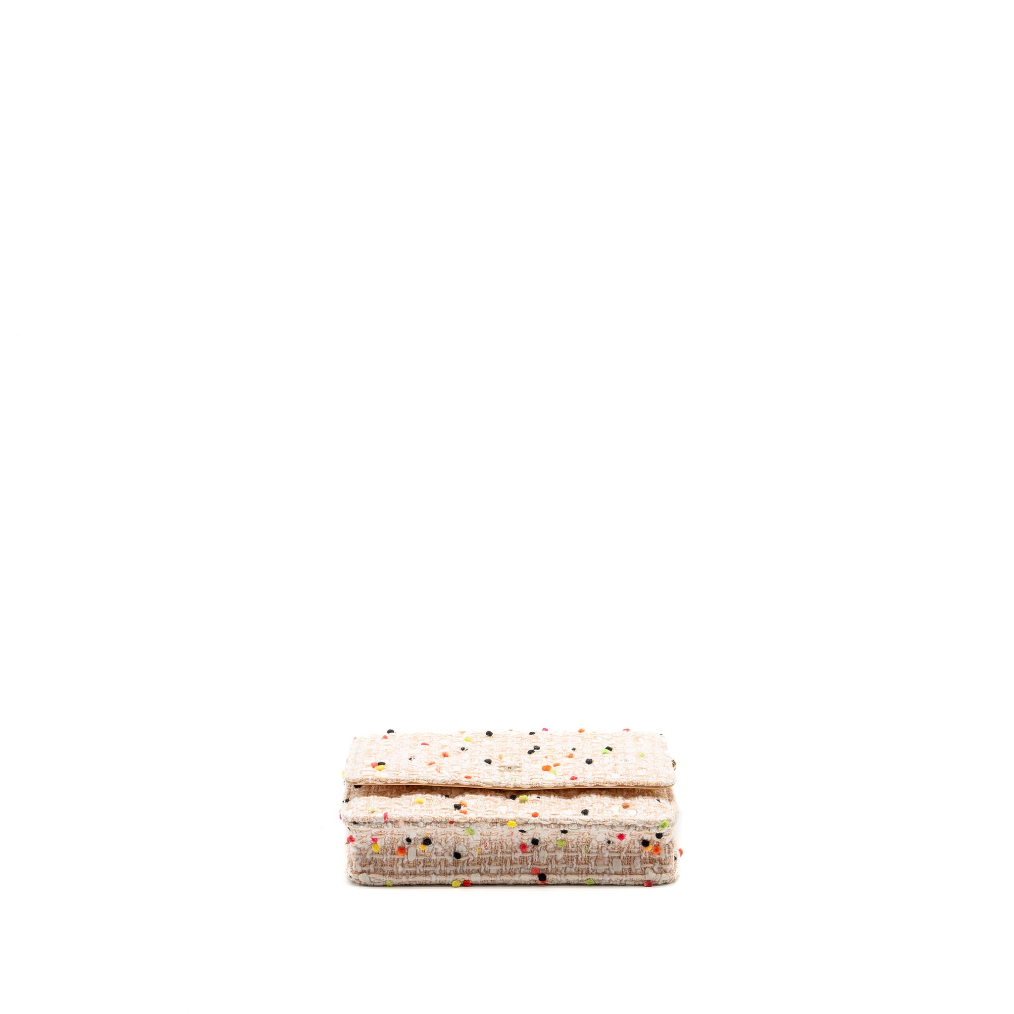 CHANEL 19S WALLET ON CHAIN/O MINI BAG TWEED MULTICOLOUR LGHW