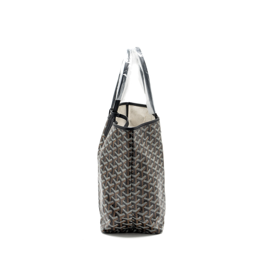 GOYARD SAINT LOUIS PM TOTE BAG GOYARDLINE CANVAS BLACK SHW