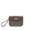 HERMES POCHETTE KELLY DEPECHES 25 EVERCOLOR GRIS ETAIN SHW