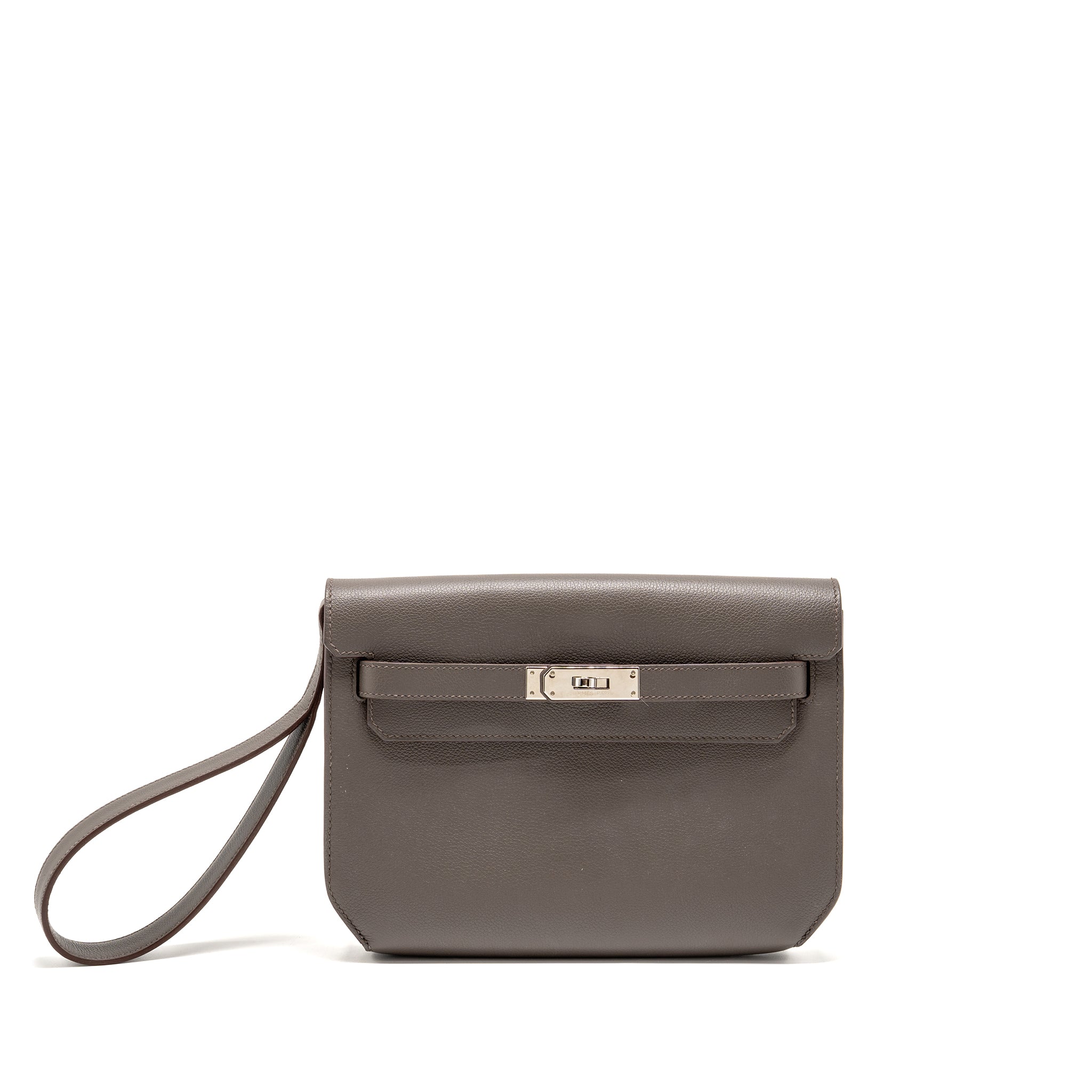 HERMES POCHETTE KELLY DEPECHES 25 EVERCOLOR GRIS ETAIN SHW