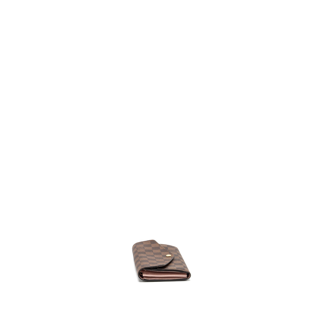 LOUIS VUITTON SARAH WALLET DAMIER EBENE / ROSE BALLERINE