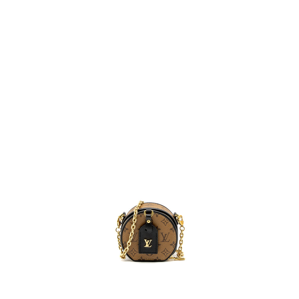 LOUIS VUITTON BOITE CHAPEAU NECKLACE/MINI CHAIN BAG MONOGRAM REVERSE CANVAS GHW