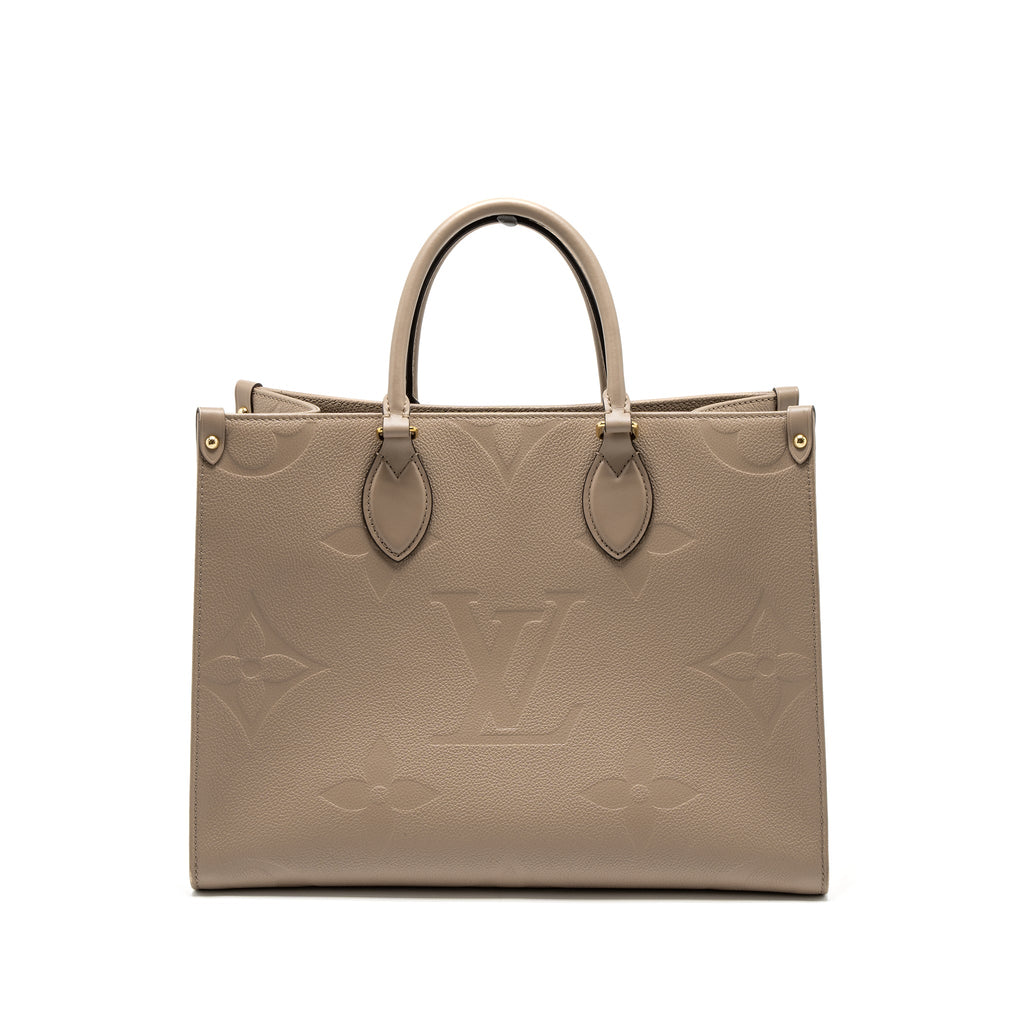 LOUIS VUITTON ON THE GO MM MONOGRAM EMPREINTE TOURTERELLE GHW