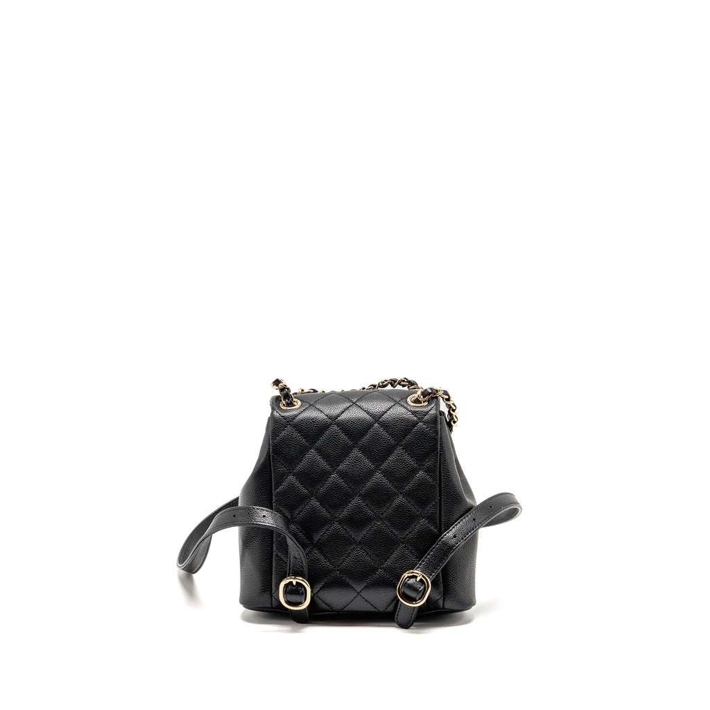 CHANEL 23P MINI TRIPLE PACK BACKPACK CAVIAR BLACK LGHW (MICROCHIP)