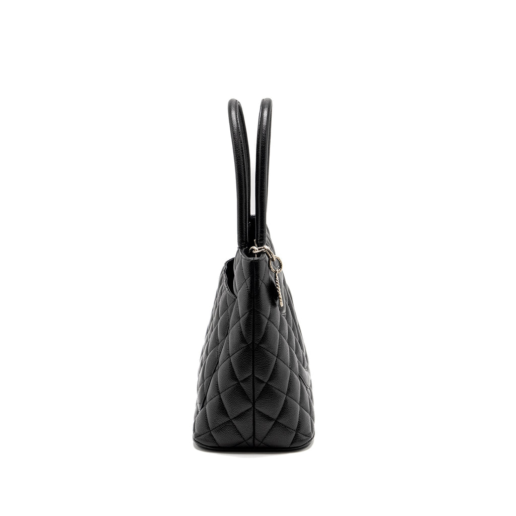 CHANEL MEDALLION TOTE BAG CAVIAR BLACK SHW