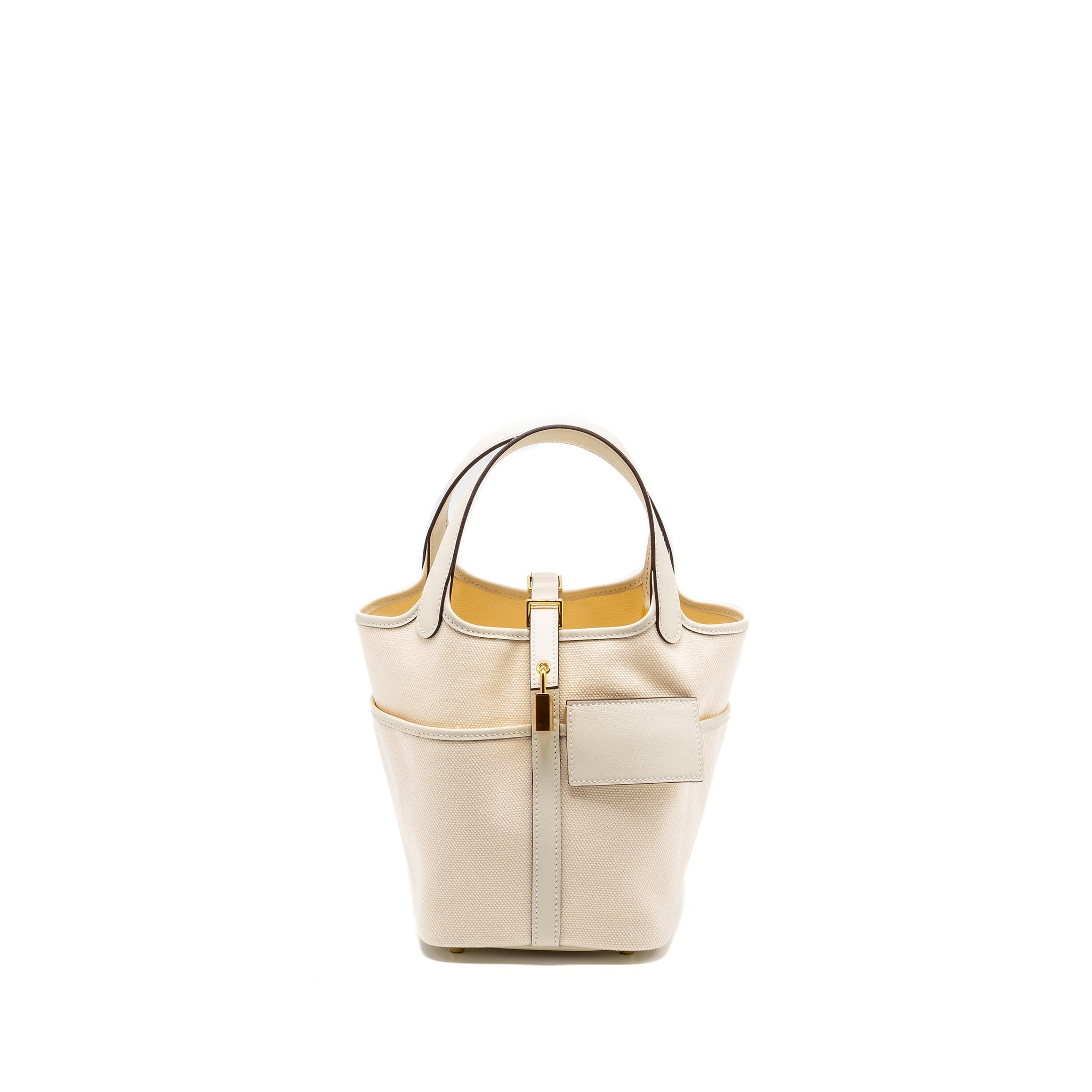 HERMES PICOTIN CARGO 18 LOCK BAG SWIFT / TOILE CANVAS NATA GHW