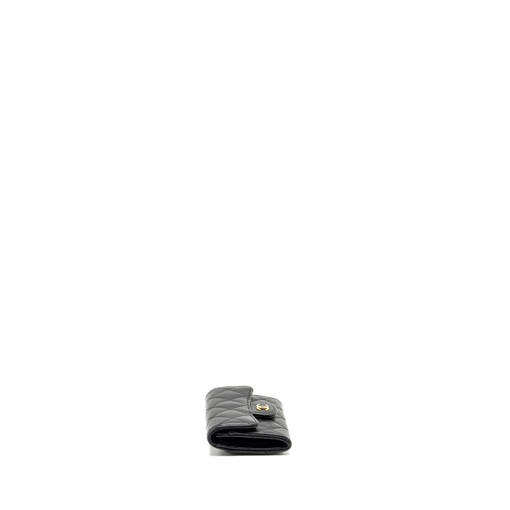 CHANEL CLASSIC FLAP CARD HOLDER CAVIAR BLACK GHW (MICROCHIP)