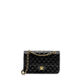 CHANEL MEDIUM CLASSIC DOUBLE  FLAP BAG LAMBSKIN BLACK GHW