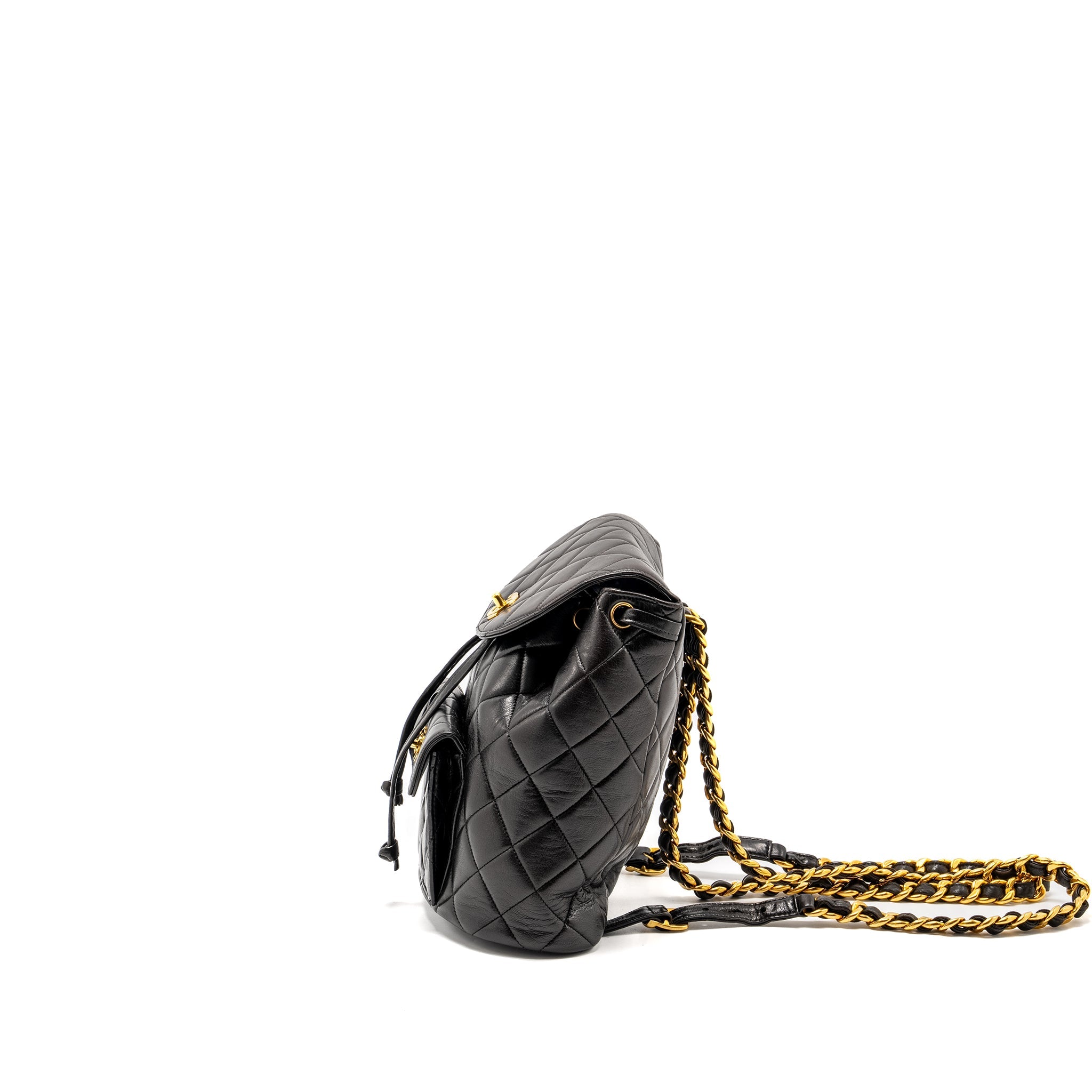 CHANEL VINTAGE DUMA BACKPACK LAMBSKIN BLACK GHW