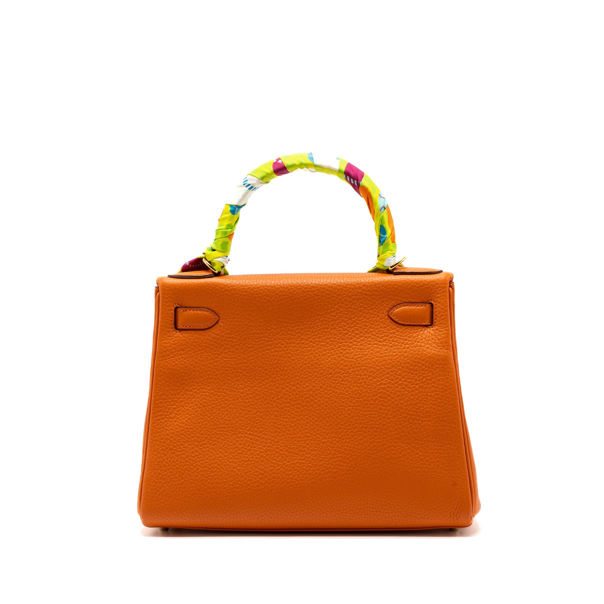 HERMES KELLY 28 CLEMENCE LEATHER 93 ORANGE GHW
