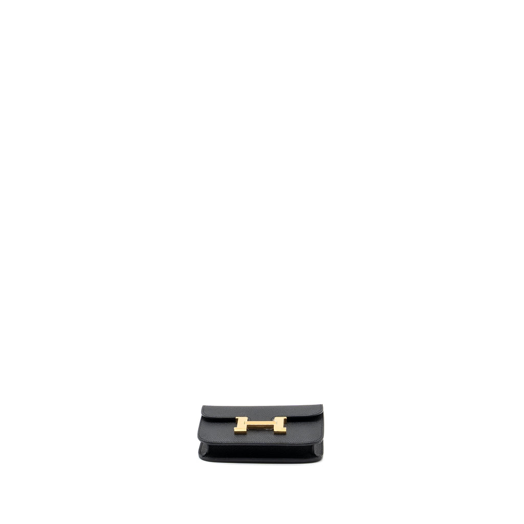 HERMES CONSTANCE SLIM WALLET EPSOM BLACK GHW