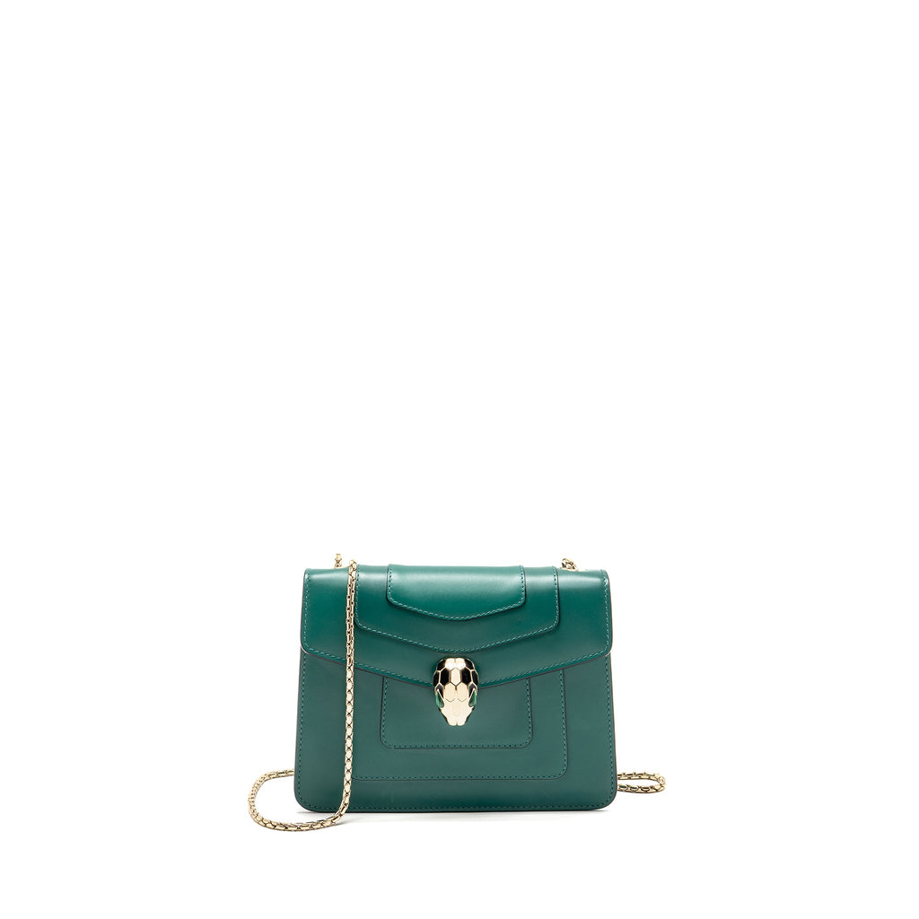 BVLGARI SERPENTI FOREVER CROSSBODY BAG CALFSKIN GREEN LGHW