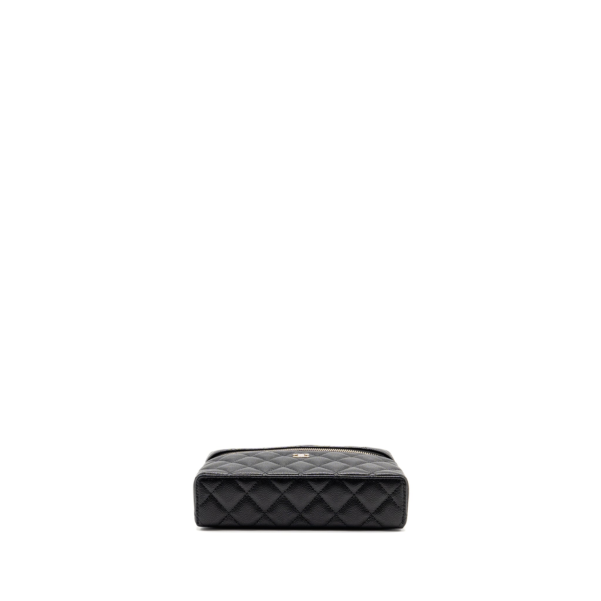 CHANEL TOP HANDLE VANITY WITH CHAIN CAVIAR BLACK LGHW (MICROCHIP)