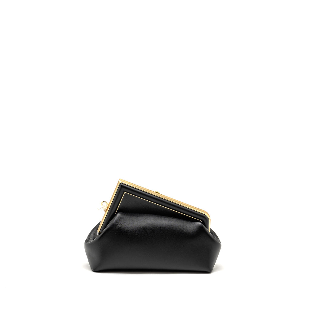 FENDI SMALL FENDI FIRST CLUTCH BAG NAPPA BLACK GHW