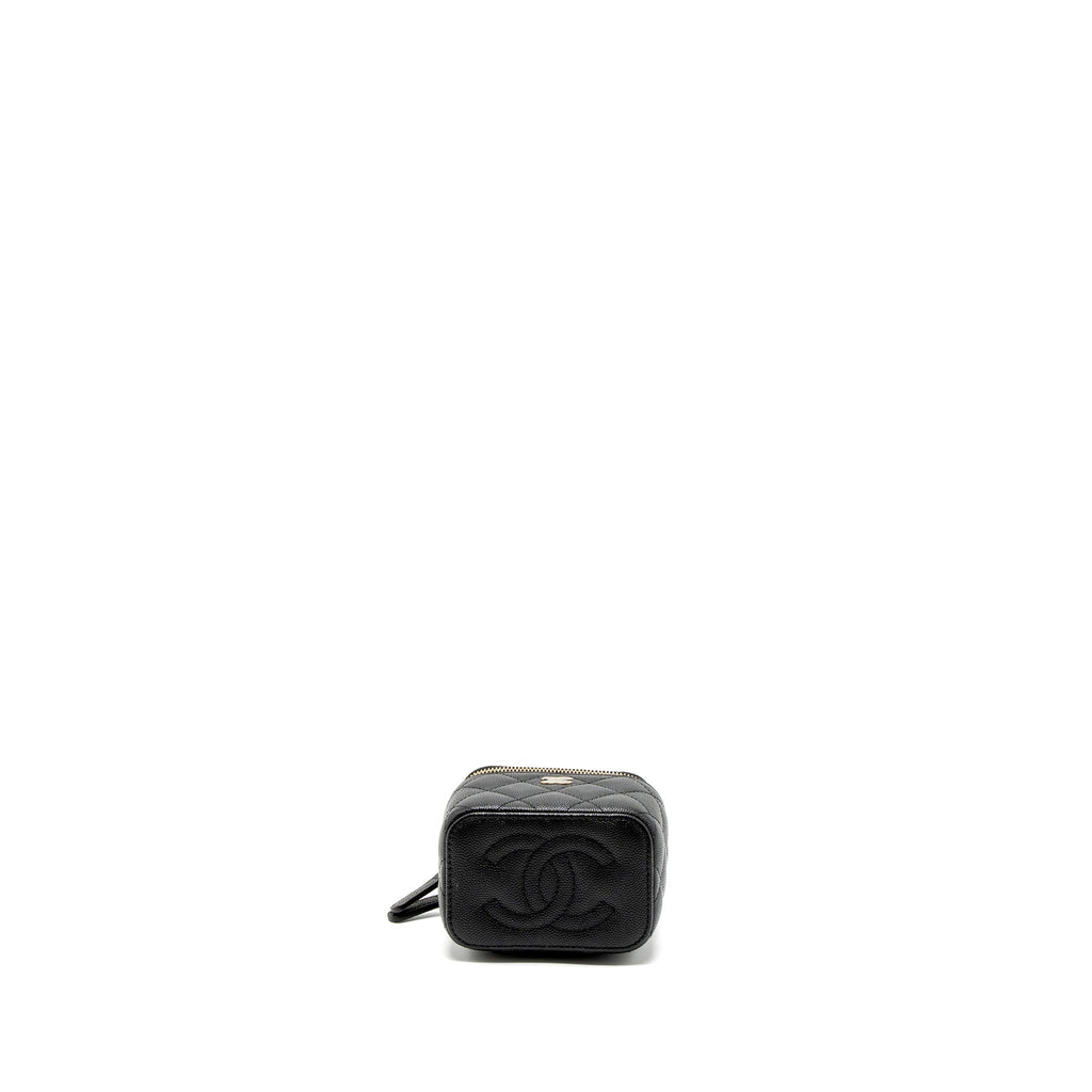 CHANEL MINI VANITY WITH CHAIN CAVIAR BLACK LGHW (MICROCHIP)