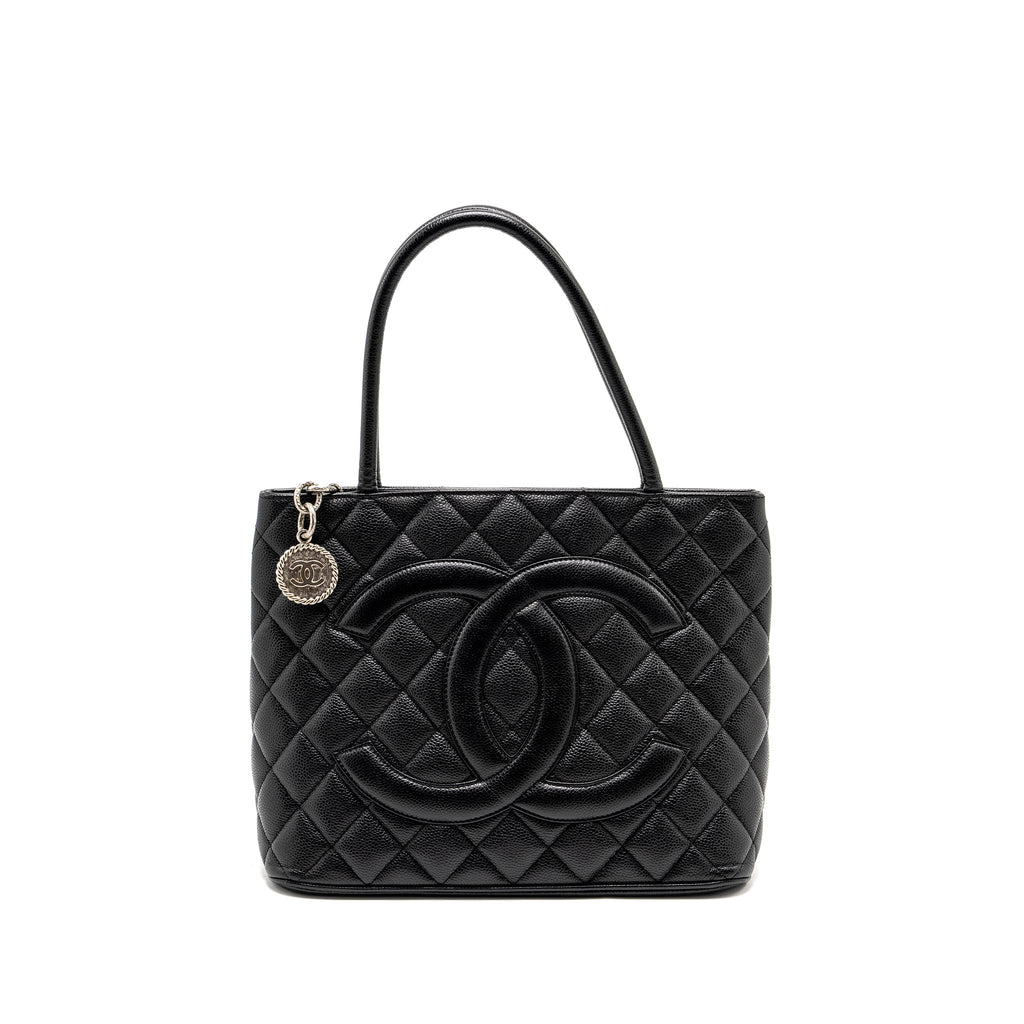 CHANEL MEDALLION TOTE BAG CAVIAR BLACK SHW