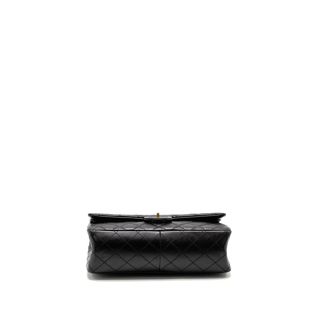 CHANEL LARGE 2.55 REISSUE FLAP BAG AGED CALFSKIN BLACK GHW