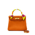 HERMES KELLY 28 CLEMENCE LEATHER 93 ORANGE GHW