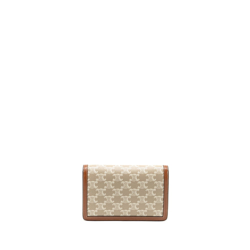 CELINE WALLET ON CHAIN MARGO TRIOMPHE CANVAS/CALFSKIN GHW