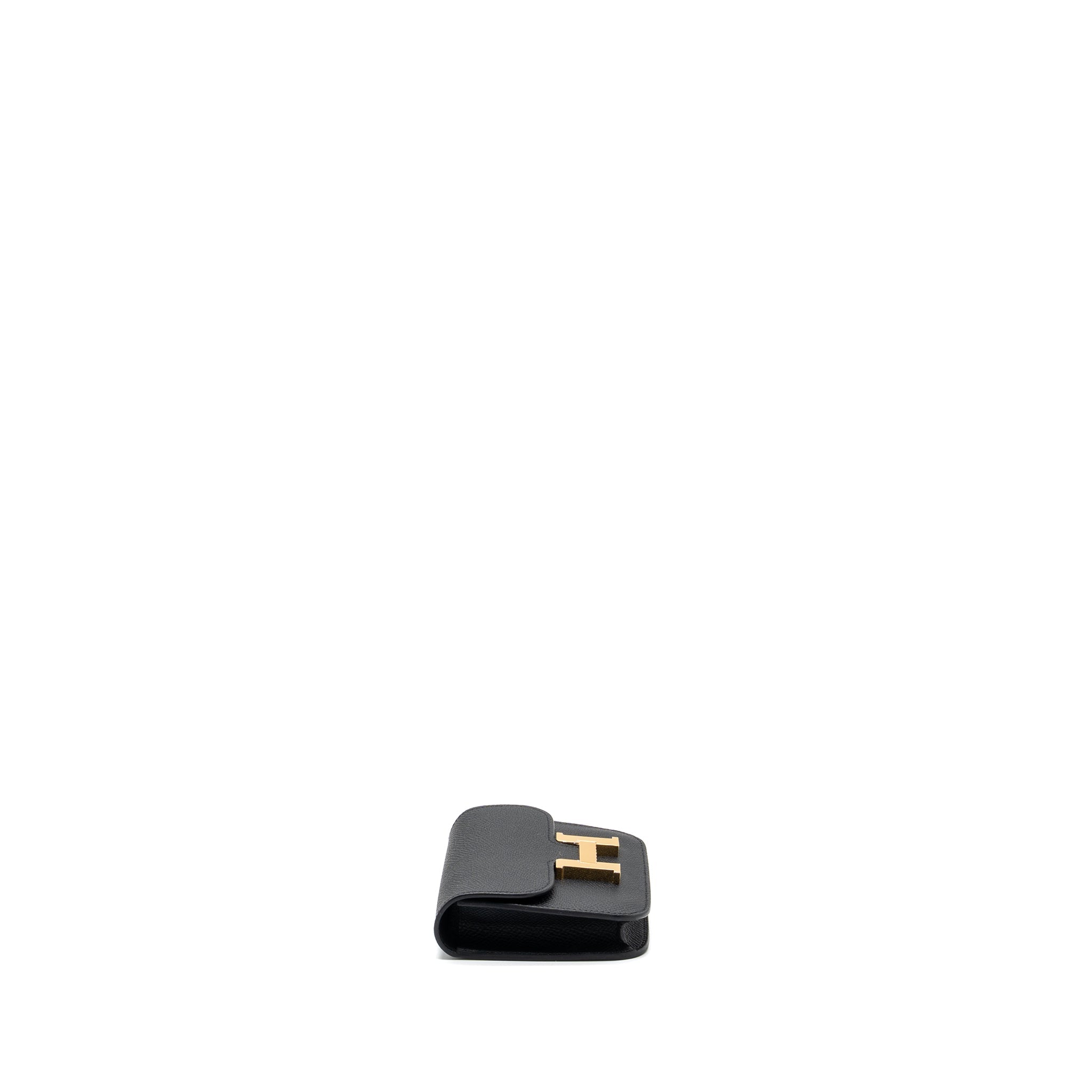 HERMES CONSTANCE SLIM WALLET EPSOM BLACK GHW