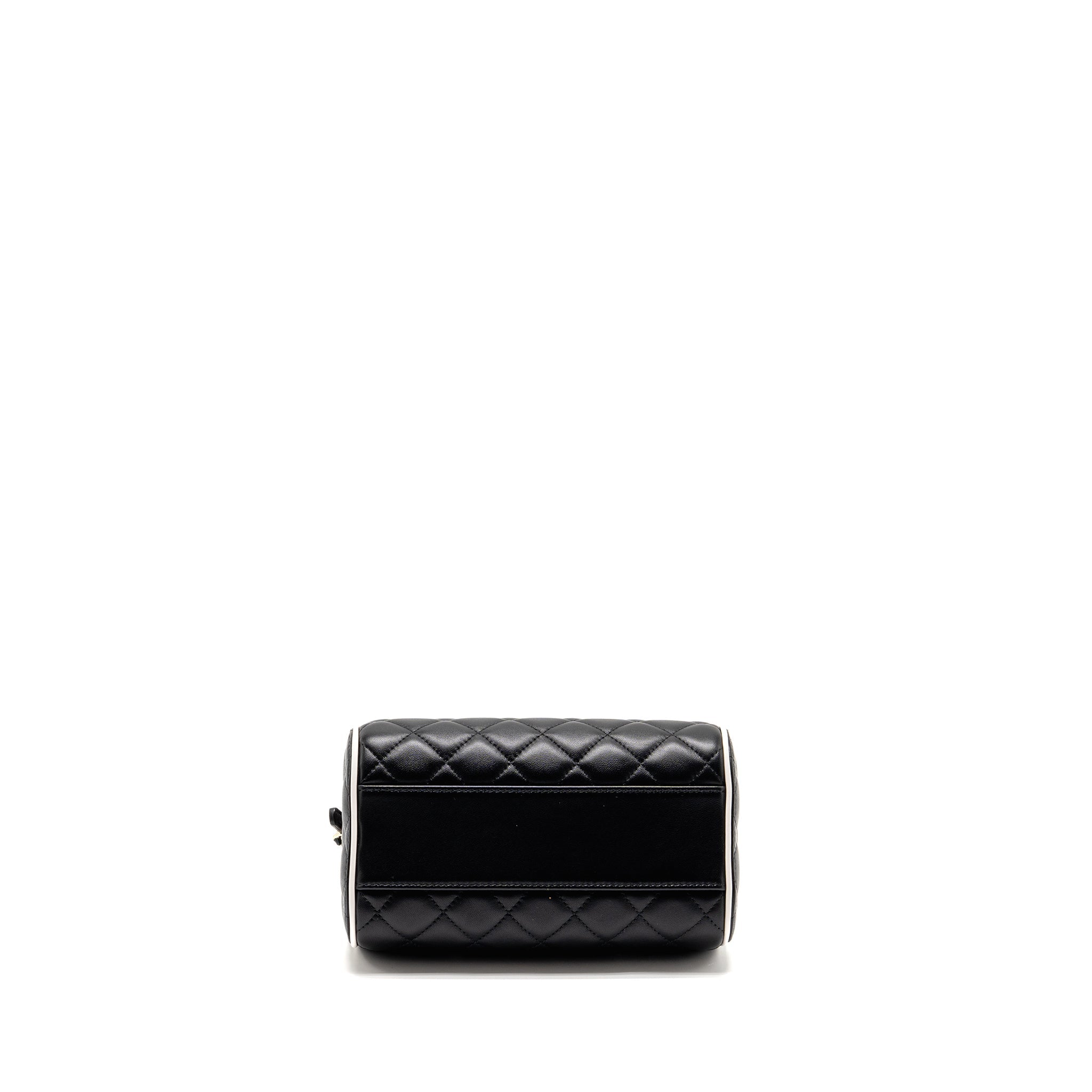 CHANEL 25P QUILTED BOWLING BAG LAMBSKIN BLACK LGHW (MICROCHIP)