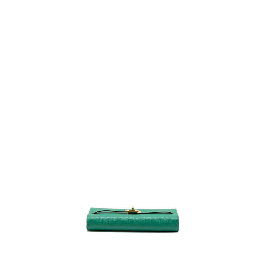 HERMES CLASSIC KELLY TO GO EPSOM 06 VERT JADE GHW