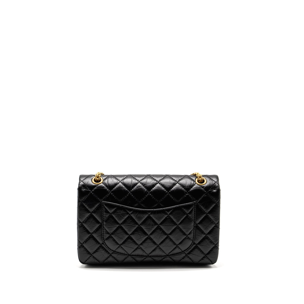 CHANEL LARGE 2.55 REISSUE FLAP BAG AGED CALFSKIN BLACK GHW