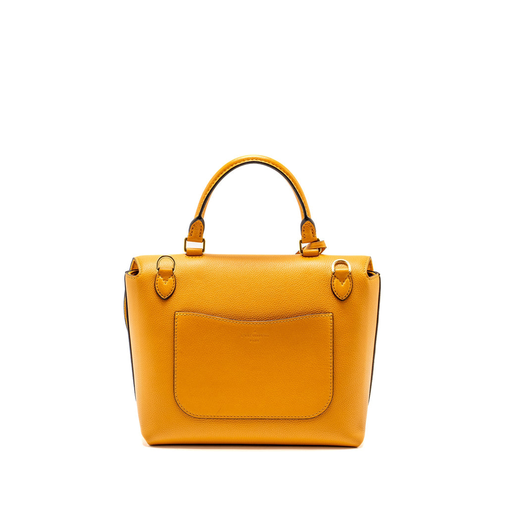 LOUIS VUITTON TOP HANDLE FLAP BAG CALFSKIN YELLOW GHW