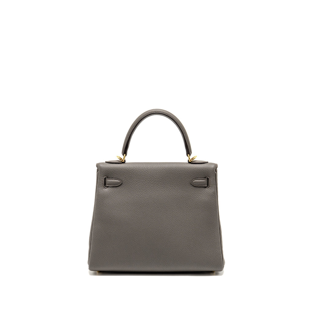 HERMES KELLY 25 TOGO GRIS ETAIN GHW