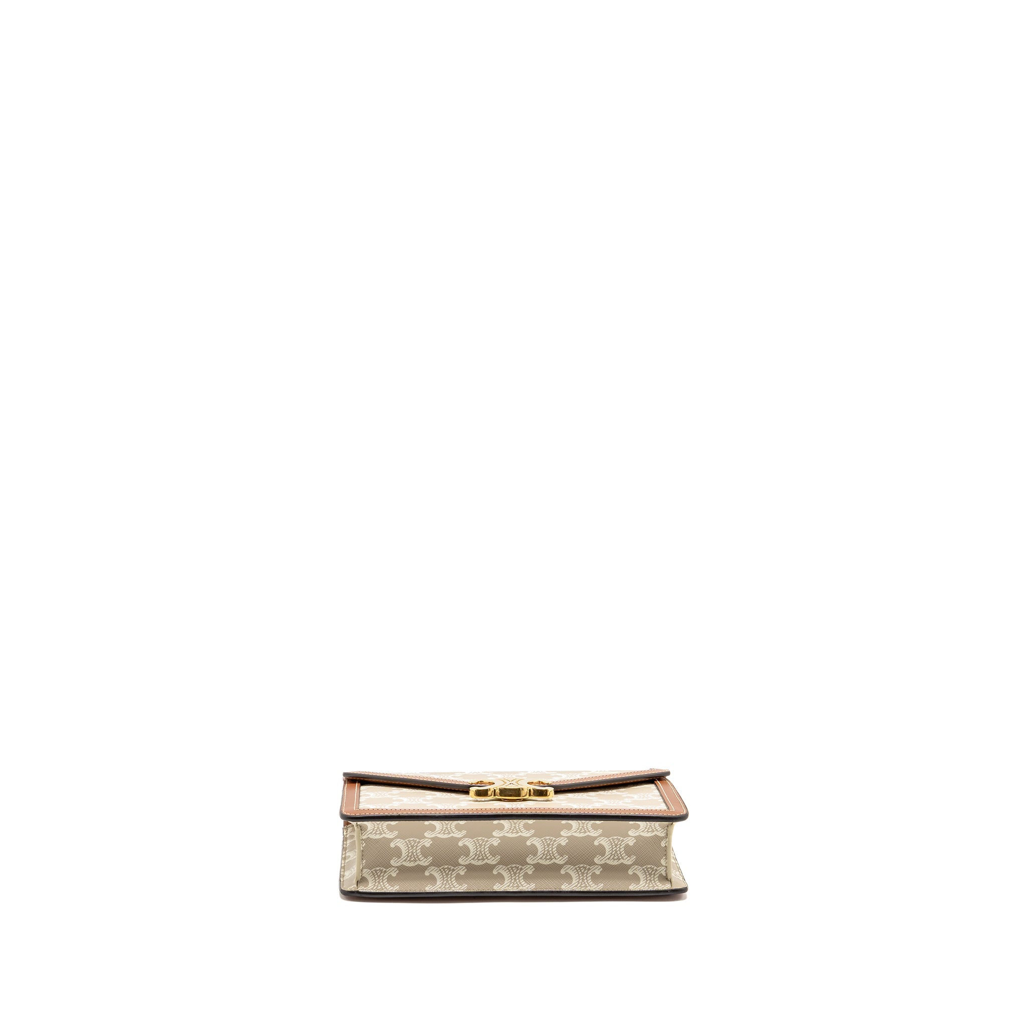 CELINE WALLET ON CHAIN MARGO TRIOMPHE CANVAS/CALFSKIN GHW
