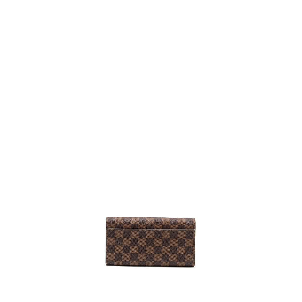 LOUIS VUITTON SARAH WALLET DAMIER EBENE / ROSE BALLERINE
