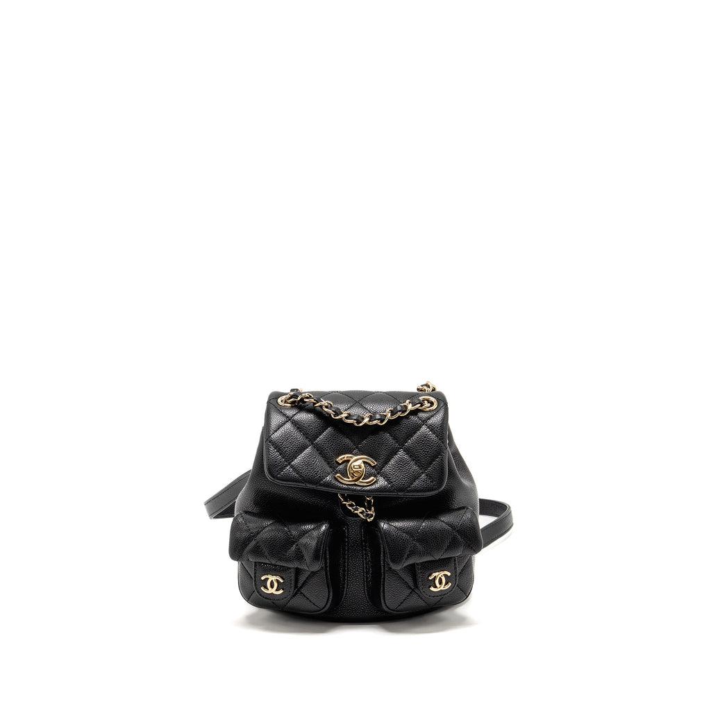 CHANEL 23P MINI TRIPLE PACK BACKPACK CAVIAR BLACK LGHW (MICROCHIP)