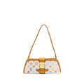 LOUIS VUITTON VINTAGE SHIRLEY CLUTCH MULTICOLOUR MONOGRAM CANVAS WHITE GHW