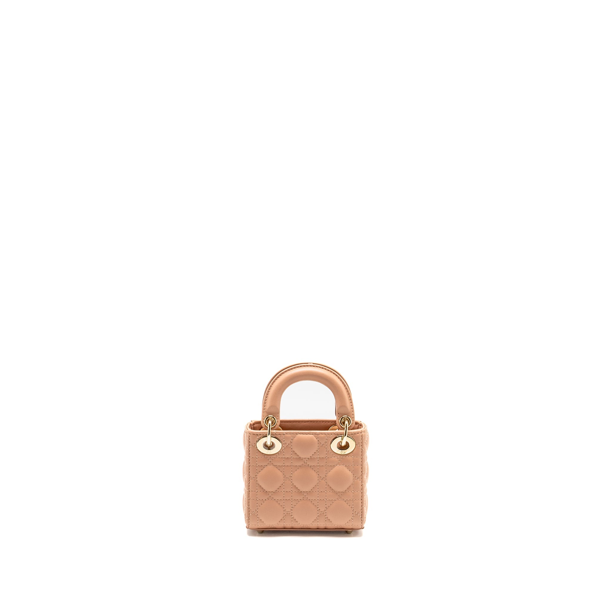 DIOR LADY DIOR MICRO BAG CANNAGE LAMBSKIN ROSE DES VENTS LGHW