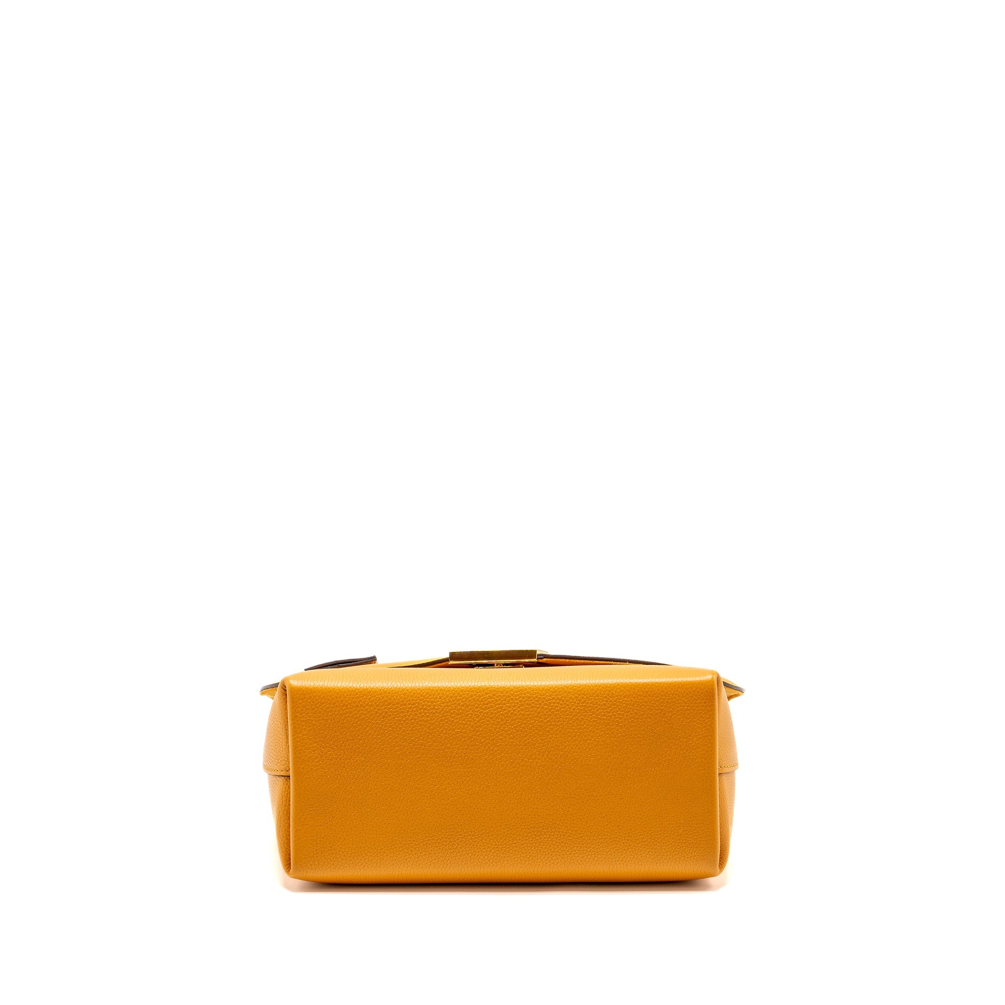 LOUIS VUITTON TOP HANDLE FLAP BAG CALFSKIN YELLOW GHW