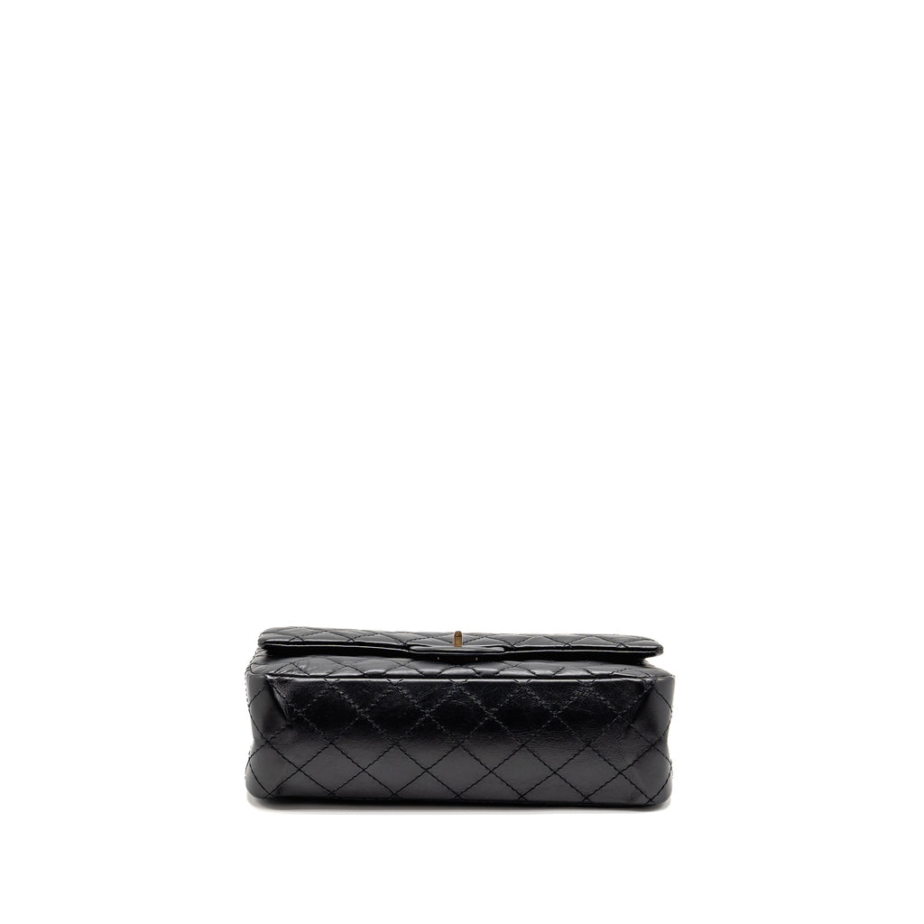 CHANEL SMALL 2.55 REISSUE FLAP BAG AGED CALFSKIN BLACK GHW