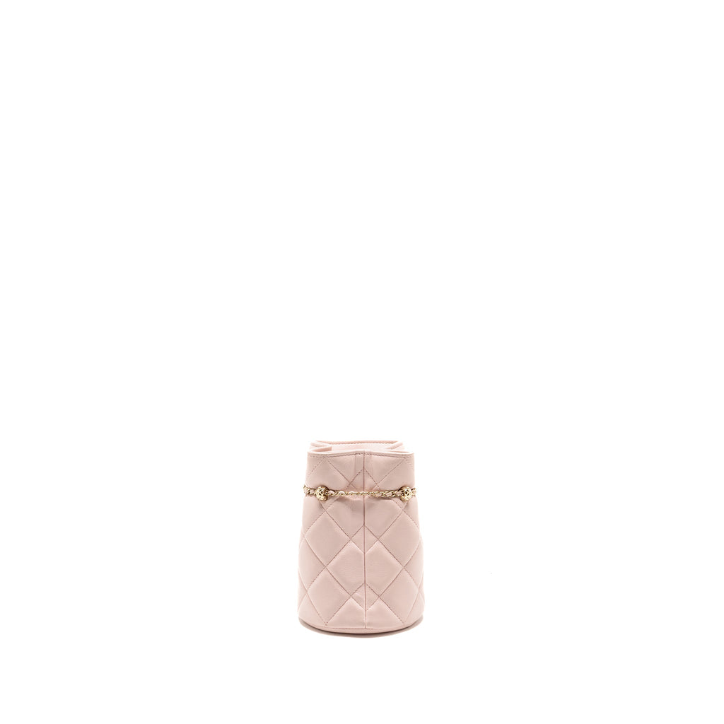CHANEL MINI DRAWSTRING BUCKET BAG LAMBSKIN PINK LGHW